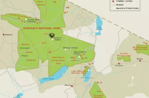 The Serengeti National Park map in 2023 and 2024