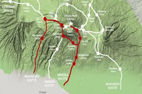 Machame route — most popular route on Mount Kilimanjaro