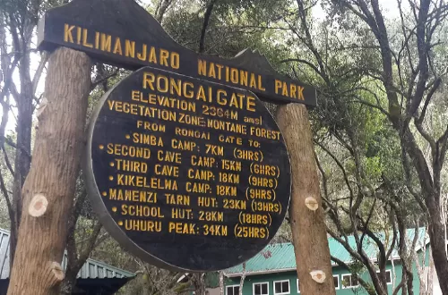 Kilimanjaro's Rongai route distance and elevation