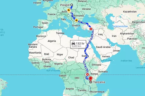 Poland to Tanzania: visa, flight, distance, and tours